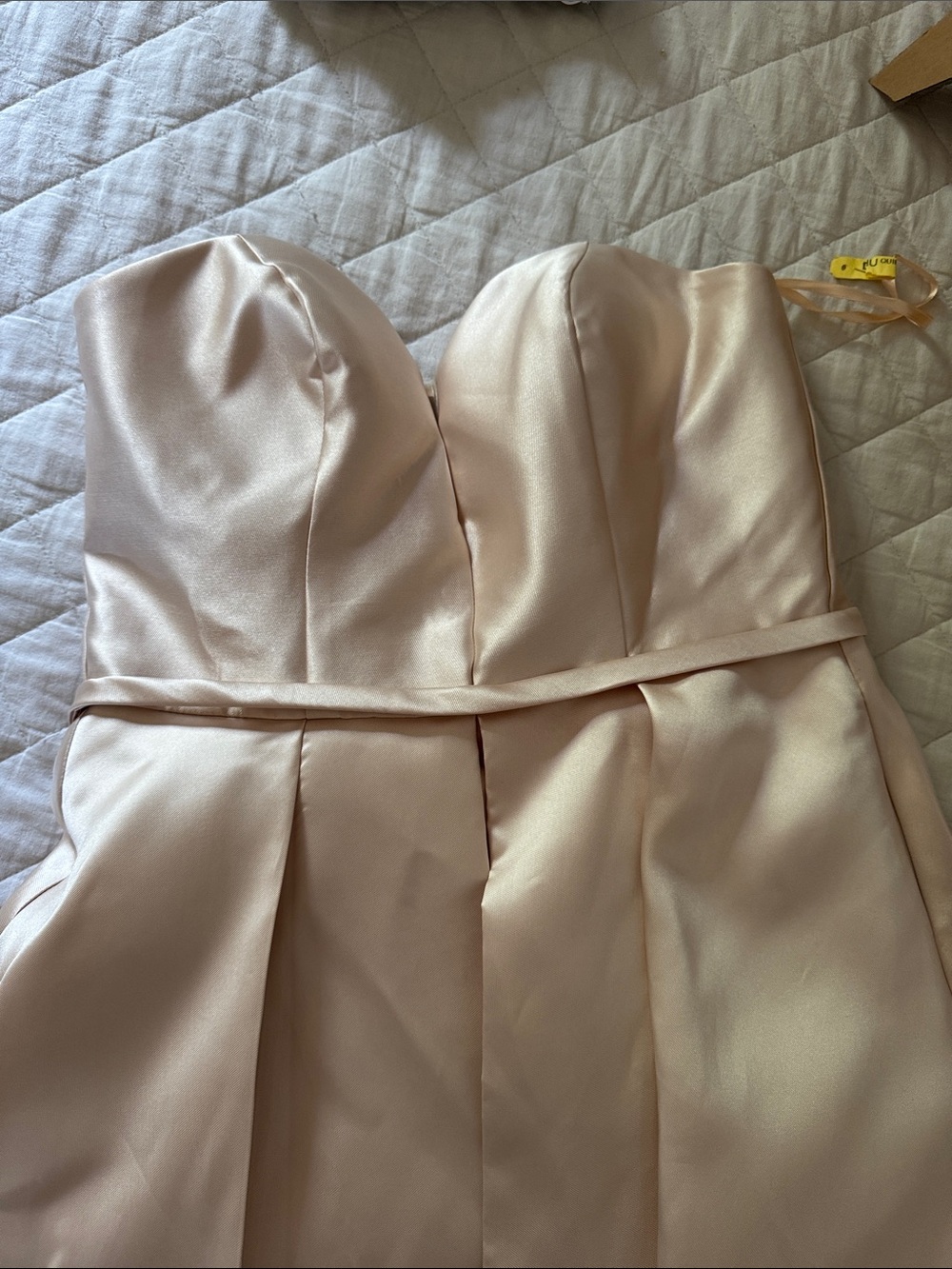 Strapless Satin Sweetheart Dress - Blush Pink
